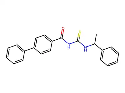 4-phenyl-N-(1-phenylethylcarbamothioyl)benzamide structure