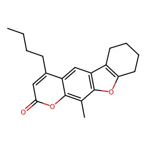 4-butyl-11-methyl-6,7,8,9-tetrahydro-2H-[1]benzofuro[3,2-g]chromen-2-one structure