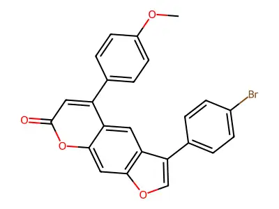 3-(4-bromophenyl)-5-(4-methoxyphenyl)-7H-furo[3,2-g]chromen-7-one structure