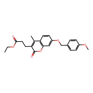 ethyl 3-{7-[(4-methoxybenzyl)oxy]-4-methyl-2-oxo-2H-chromen-3-yl}propanoate structure