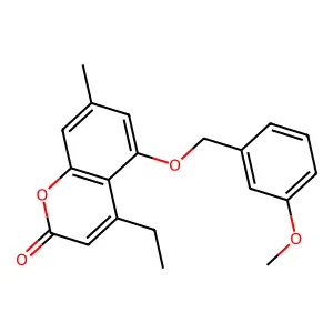 4-ethyl-5-[(3-methoxybenzyl)oxy]-7-methyl-2H-chromen-2-one structure
