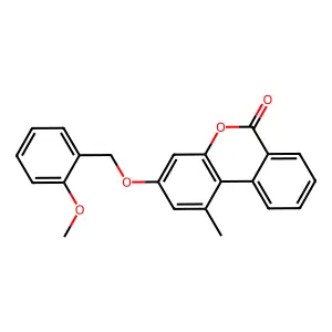 3-[(2-methoxybenzyl)oxy]-1-methyl-6H-benzo[c]chromen-6-one structure