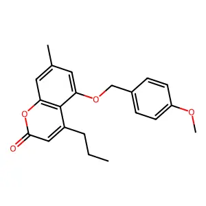 5-[(4-methoxybenzyl)oxy]-7-methyl-4-propyl-2H-chromen-2-one structure