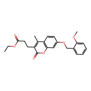 ethyl 3-{7-[(2-methoxybenzyl)oxy]-4-methyl-2-oxo-2H-chromen-3-yl}propanoate structure