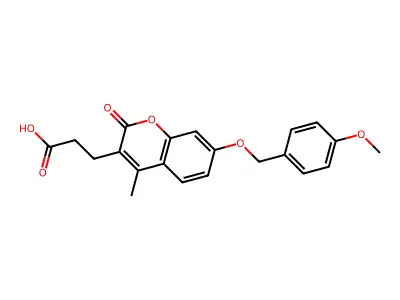 3-{7-[(4-methoxybenzyl)oxy]-4-methyl-2-oxo-2H-chromen-3-yl}propanoic acid structure