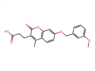 3-{7-[(3-methoxybenzyl)oxy]-4-methyl-2-oxo-2H-chromen-3-yl}propanoic acid structure