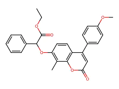 ethyl {[4-(4-methoxyphenyl)-8-methyl-2-oxo-2H-chromen-7-yl]oxy}(phenyl)acetate structure