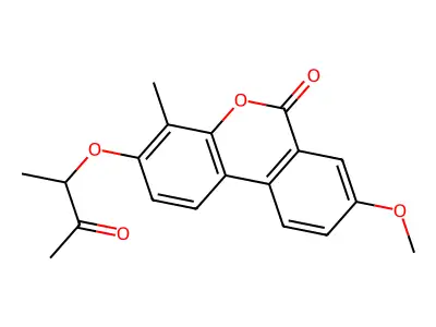 8-methoxy-4-methyl-3-(1-methyl-2-oxopropoxy)-6H-benzo[c]chromen-6-one structure
