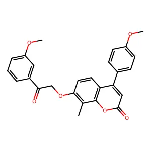 4-(4-methoxyphenyl)-7-[2-(3-methoxyphenyl)-2-oxoethoxy]-8-methyl-2H-chromen-2-one structure