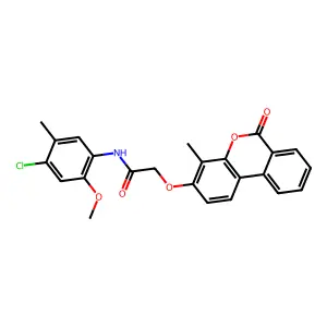 N-(4-chloro-2-methoxy-5-methylphenyl)-2-({4-methyl-6-oxo-6H-benzo[c]chromen-3-yl}oxy)acetamide structure