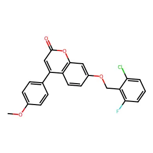 7-[(2-chloro-6-fluorobenzyl)oxy]-4-(4-methoxyphenyl)-2H-chromen-2-one structure