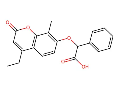 [(4-ethyl-8-methyl-2-oxo-2H-chromen-7-yl)oxy](phenyl)acetic acid structure