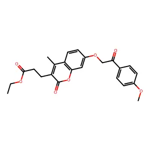 ethyl 3-{7-[2-(4-methoxyphenyl)-2-oxoethoxy]-4-methyl-2-oxo-2H-chromen-3-yl}propanoate structure