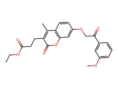 ethyl 3-{7-[2-(3-methoxyphenyl)-2-oxoethoxy]-4-methyl-2-oxo-2H-chromen-3-yl}propanoate structure