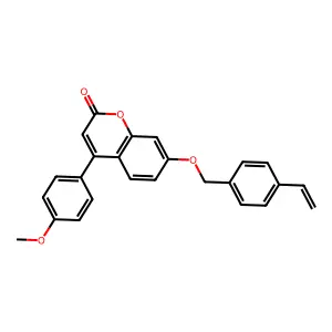 4-(4-methoxyphenyl)-7-[(4-vinylbenzyl)oxy]-2H-chromen-2-one structure