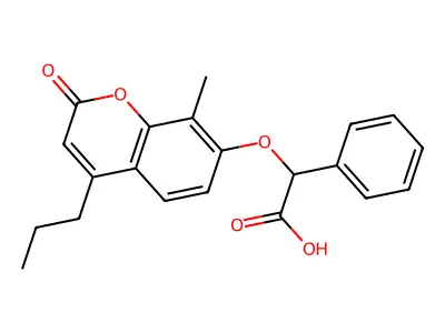 [(8-methyl-2-oxo-4-propyl-2H-chromen-7-yl)oxy](phenyl)acetic acid structure