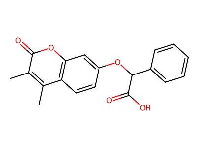 [(3,4-dimethyl-2-oxo-2H-chromen-7-yl)oxy](phenyl)acetic acid structure