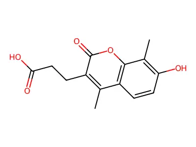 3-(7-hydroxy-4,8-dimethyl-2-oxo-2H-chromen-3-yl)propanoic acid structure