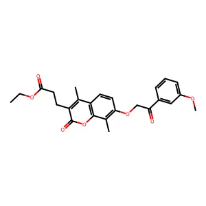 ethyl 3-{7-[2-(3-methoxyphenyl)-2-oxoethoxy]-4,8-dimethyl-2-oxo-2H-chromen-3-yl}propanoate structure