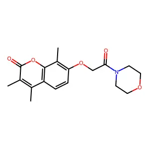 3,4,8-Trimethyl-7-(2-morpholin-4-yl-2-oxoethoxy)chromen-2-one structure