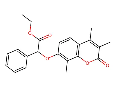 ethyl phenyl[(3,4,8-trimethyl-2-oxo-2H-chromen-7-yl)oxy]acetate structure