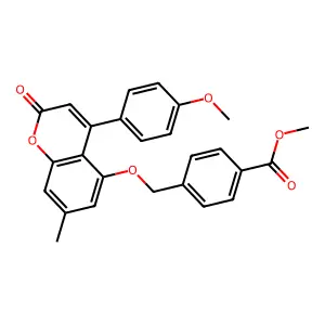 methyl 4-({[4-(4-methoxyphenyl)-7-methyl-2-oxo-2H-chromen-5-yl]oxy}methyl)benzoate structure