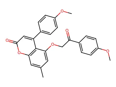 4-(4-methoxyphenyl)-5-[2-(4-methoxyphenyl)-2-oxoethoxy]-7-methyl-2H-chromen-2-one structure