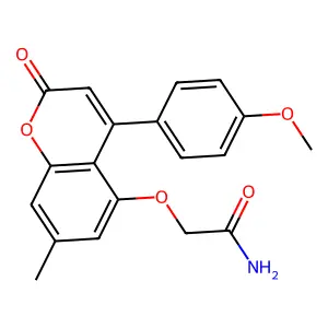 2-{[4-(4-methoxyphenyl)-7-methyl-2-oxo-2H-chromen-5-yl]oxy}acetamide structure