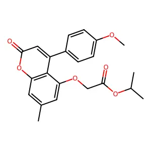 isopropyl 2-{[4-(4-methoxyphenyl)-7-methyl-2-oxo-2H-chromen-5-yl]oxy}acetate structure