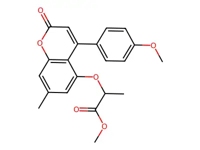 methyl 2-{[4-(4-methoxyphenyl)-7-methyl-2-oxo-2H-chromen-5-yl]oxy}propanoate structure