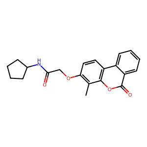 N-cyclopentyl-2-({4-methyl-6-oxo-6H-benzo[c]chromen-3-yl}oxy)acetamide structure