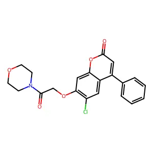 6-Chloro-7-(2-morpholin-4-yl-2-oxoethoxy)-4-phenylchromen-2-one structure