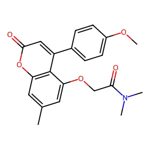 2-{[4-(4-methoxyphenyl)-7-methyl-2-oxo-2H-chromen-5-yl]oxy}-N,N-dimethylacetamide structure