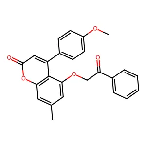 4-(4-methoxyphenyl)-7-methyl-5-(2-oxo-2-phenylethoxy)-2H-chromen-2-one structure