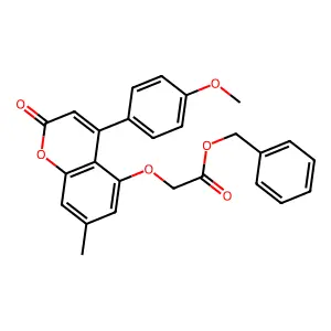 benzyl {[4-(4-methoxyphenyl)-7-methyl-2-oxo-2H-chromen-5-yl]oxy}acetate structure