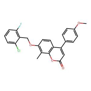 7-[(2-chloro-6-fluorobenzyl)oxy]-4-(4-methoxyphenyl)-8-methyl-2H-chromen-2-one structure