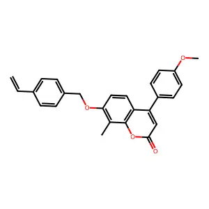 4-(4-methoxyphenyl)-8-methyl-7-[(4-vinylbenzyl)oxy]-2H-chromen-2-one structure