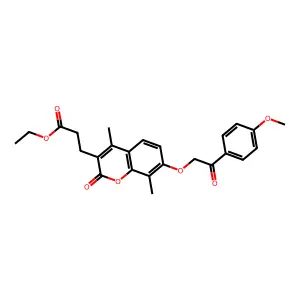 ethyl 3-{7-[2-(4-methoxyphenyl)-2-oxoethoxy]-4,8-dimethyl-2-oxo-2H-chromen-3-yl}propanoate structure