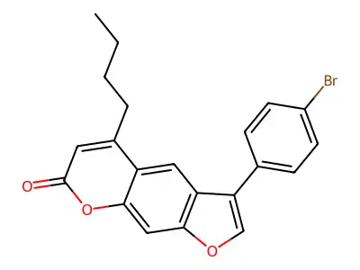 3-(4-bromophenyl)-5-butyl-7H-furo[3,2-g]chromen-7-one structure
