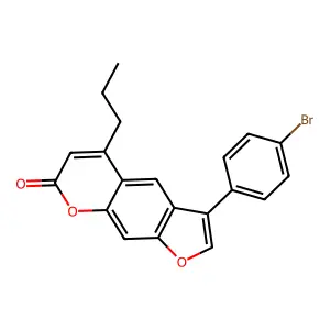 3-(4-bromophenyl)-5-propyl-7H-furo[3,2-g]chromen-7-one structure
