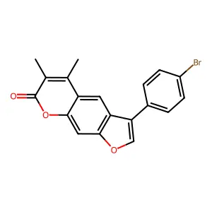 3-(4-bromophenyl)-5,6-dimethyl-7H-furo[3,2-g]chromen-7-one structure