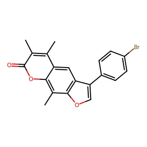 3-(4-bromophenyl)-5,6,9-trimethyl-7H-furo[3,2-g]chromen-7-one structure