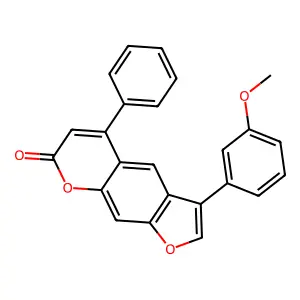 3-(3-methoxyphenyl)-5-phenyl-7H-furo[3,2-g]chromen-7-one structure