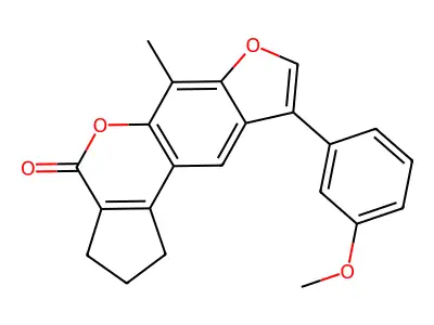 9-(3-methoxyphenyl)-6-methyl-2,3-dihydrocyclopenta[c]furo[3,2-g]chromen-4(1H)-one structure