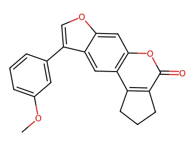 9-(3-methoxyphenyl)-2,3-dihydrocyclopenta[c]furo[3,2-g]chromen-4(1H)-one structure