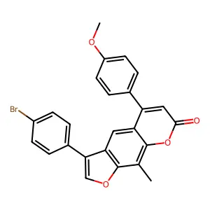 3-(4-bromophenyl)-5-(4-methoxyphenyl)-9-methyl-7H-furo[3,2-g]chromen-7-one structure