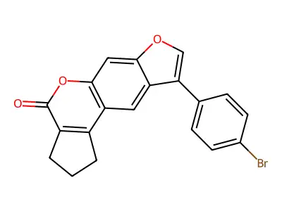 9-(4-bromophenyl)-2,3-dihydrocyclopenta[c]furo[3,2-g]chromen-4(1H)-one structure