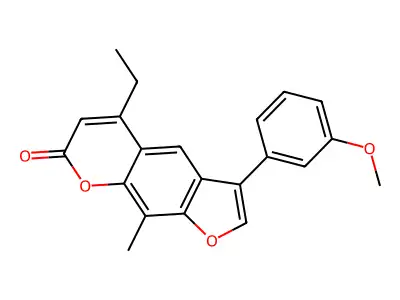 5-ethyl-3-(3-methoxyphenyl)-9-methyl-7H-furo[3,2-g]chromen-7-one structure