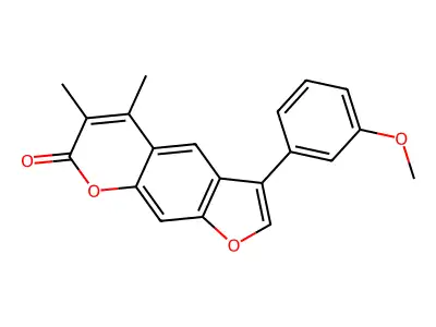 3-(3-methoxyphenyl)-5,6-dimethyl-7H-furo[3,2-g]chromen-7-one structure