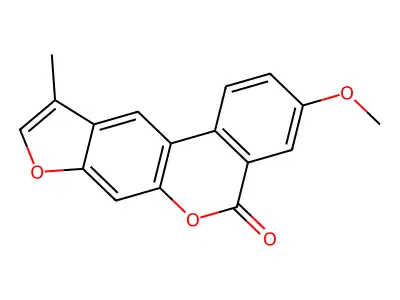 3-methoxy-10-methyl-5H-benzo[c]furo[3,2-g]chromen-5-one structure